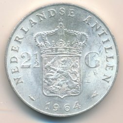 Антильские острова 2 1/2 гульдена 1964 год