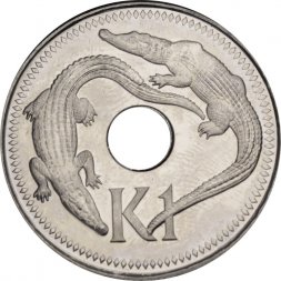 Папуа - Новая Гвинея 1 кина 2004 год - Крокодилы