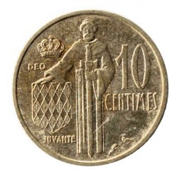 Монако 10 сантимов 1962 год