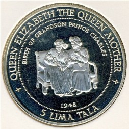 Монета Токелау 5 тала 1995 год
