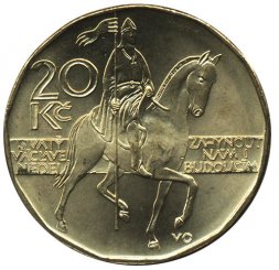 Чехия 20 крон 2017 год - Памятник святому Вацлаву