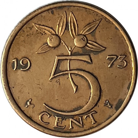 Нидерланды 5 центов 1973 год