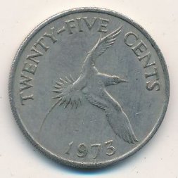 Бермудские острова 25 центов 1973 год