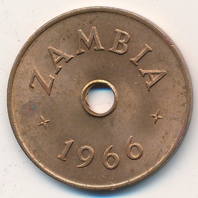 Замбия 1 пенни 1966 год