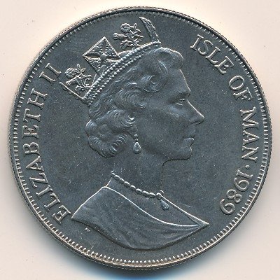 Остров Мэн 1 крона 1989 год - 200 лет мятежу на &quot;Баунти&quot;. Острова Питкэрн