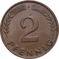 ФРГ 2 пфеннига 1964 год (F)