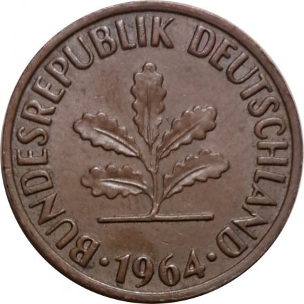 ФРГ 2 пфеннига 1964 год (F)