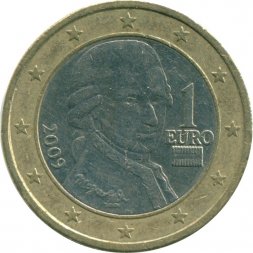 Австрия 1 евро 2009 год