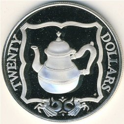 Виргинские острова 20 долларов 1985 год
