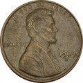 США 1 цент 1969 год - Авраам Линкольн (D)