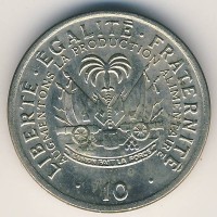 Монета Гаити 10 сентим 1975 год
