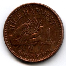 Монета Гайана 1 доллар 2005 год