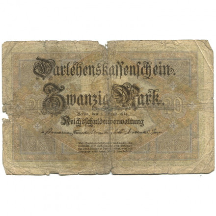 Германия 20 марок 1914 год - G