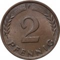 ФРГ 2 пфеннига 1959 год (F)