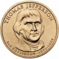 США 1 доллар 2007 год - Томас Джефферсон (P)