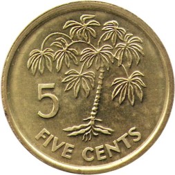 Сейшелы 5 центов 2010 год - Пальма