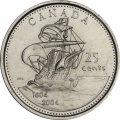 Канада 25 центов 2004 год - 400 лет первому французскому поселению