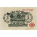 Германия 1 марка 1914 год - красная печать - XF+
