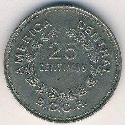 Коста-Рика 25 сентимо 1976 год
