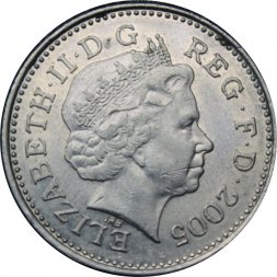 Великобритания 10 пенсов 2005 год