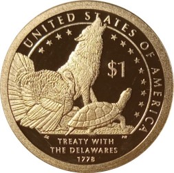 США 1 доллар 2013 год - Делаверский договор 1778 года (S)