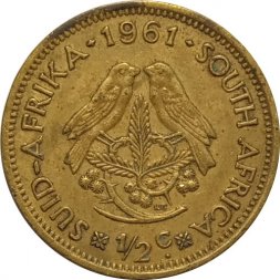 ЮАР 1/2 цента 1961 год