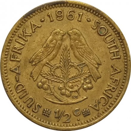 ЮАР 1/2 цента 1961 год
