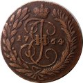 2 копейки 1764 год ММ Екатерина II (1762 - 1796) - VF