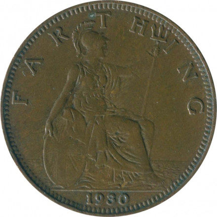 Великобритания 1 фартинг 1930 год - Король Георг V