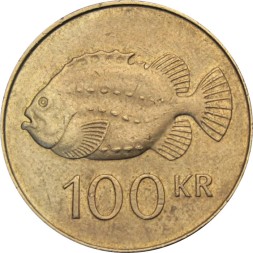 Исландия 100 крон 2001 год - Пинагор (рыба-воробей)