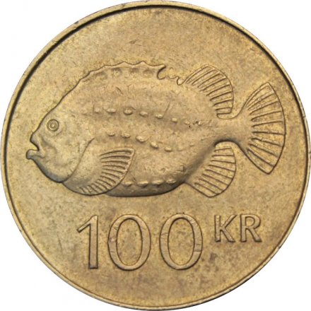 Исландия 100 крон 2001 год - Пинагор (рыба-воробей)
