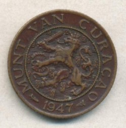 Монета Кюрасао 1 цент 1947 год