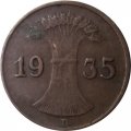 Веймарская республика 1 рейхспфенниг 1935 год (D)