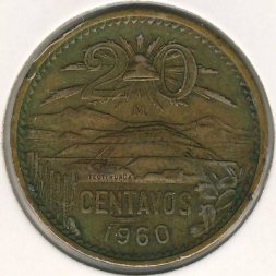 Мексика 20 сентаво 1960 год