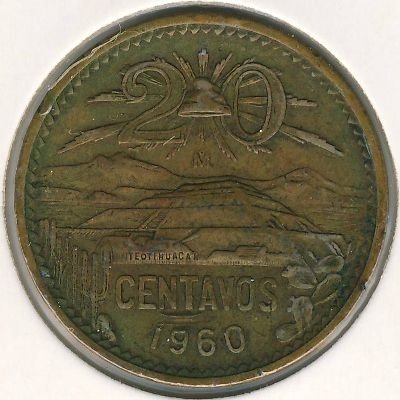 Мексика 20 сентаво 1960 год