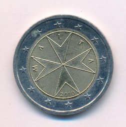 Мальта 2 евро 2010 год - Мальтийский крест