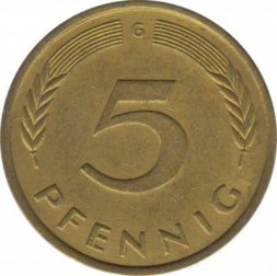 ФРГ 5 пфеннигов 1989 год (G)