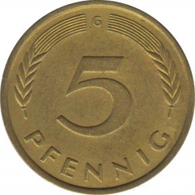 ФРГ 5 пфеннигов 1989 год (G)