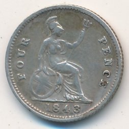Великобритания 4 пенса 1843 год