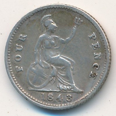 Великобритания 4 пенса 1843 год