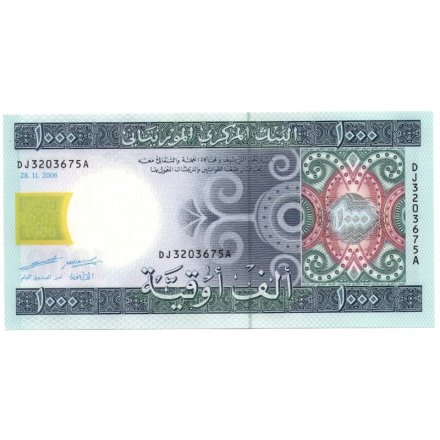 Мавритания 1000 угий 2006 год - UNC