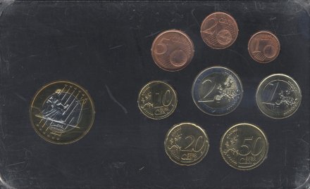 Евро серия Кипра 2008 года (8 монет + 1 жетон)