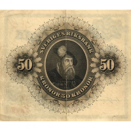 Швеция 50 крон 1960 год - Густав I Ваза - VF