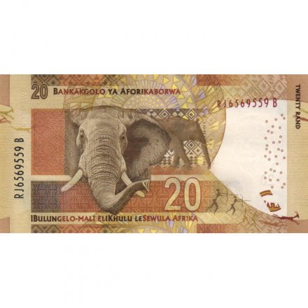ЮАР 20 рэндов 2016 год - Слон UNC