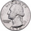 США 25 центов (1/4 доллара) 1970 год - Джордж Вашингтон (D)