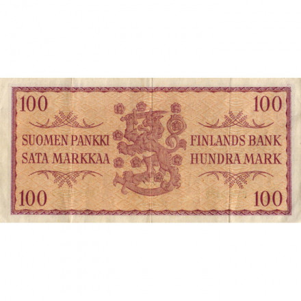 Финляндия 100 марок 1957 год (подписи: Лейнонен, Энгберг) - VF
