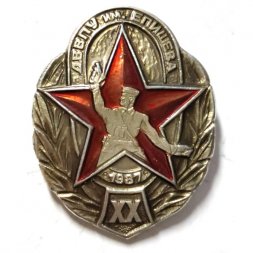 Знак 20 лет ДВВПУ им. Епишева. 1987 год. Донецкое высшее военно-политическое училище