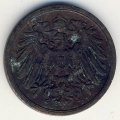 Германия 2 пфеннига 1908 год (A)