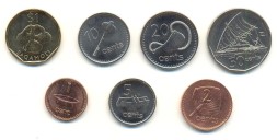 Набор из 7 монет Фиджи 1992 - 2010 год