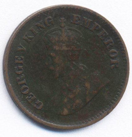 Британская Индия 1/2 пайса 1923 год - Король Георг V